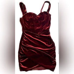Sexy Red Velvet Cocktail Dress